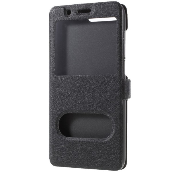 Atvēramais „Dual Window“ stila maciņš - melns (Y6 2018)