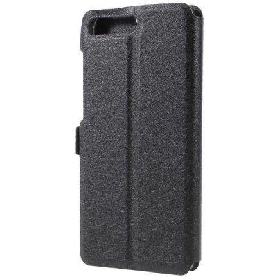 Huawei Y6 2018 un Huawei Honor 7A dual window atvēramais melns maciņš / Vacins.lv