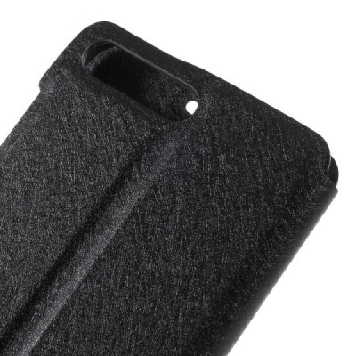 Huawei Y6 2018 un Huawei Honor 7A dual window atvēramais melns maciņš / Vacins.lv