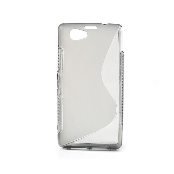 Cieta silikona (TPU) apvalks - dzidrs, pelēks (Xperia Z1 compact)