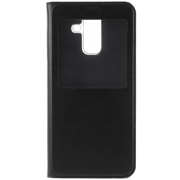 Atverčiamas dėklas su langeliu - juodas (Galaxy A6+ 2018)