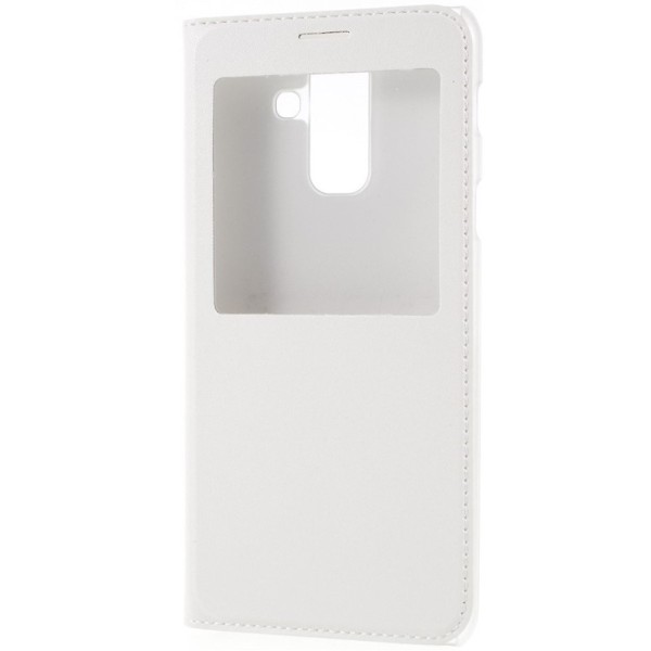 Atvēramais maciņš ar lodziņu - balts (Galaxy A6+ 2018)