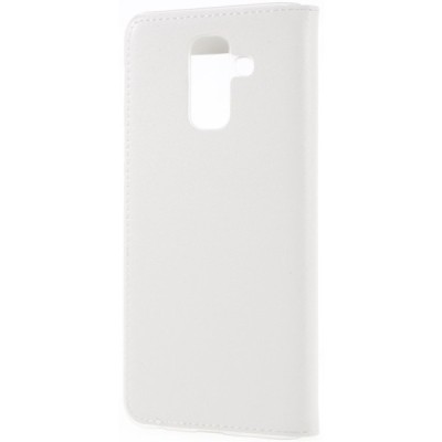 Samsung Galaxy A6+ 2018 (A605F) balts atvēramais maciņš ar lodziņu / Vacins.lv