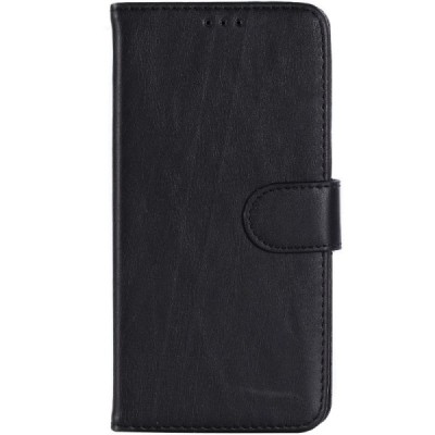 Samsung Galaxy A6+ 2018 (A605F) atverčiamas juodas odinis retro dėklas - piniginė / Priedai.lt