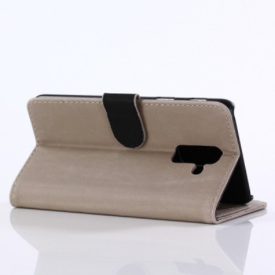 Samsung Galaxy A6+ 2018 (A605F) atvēramais ādas smilšains retro maciņš (maks) / Vacins.lv