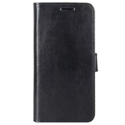 Samsung Galaxy J6 2018 (J600) atvēramais ādas melns maciņš (maks) / Vacins.lv