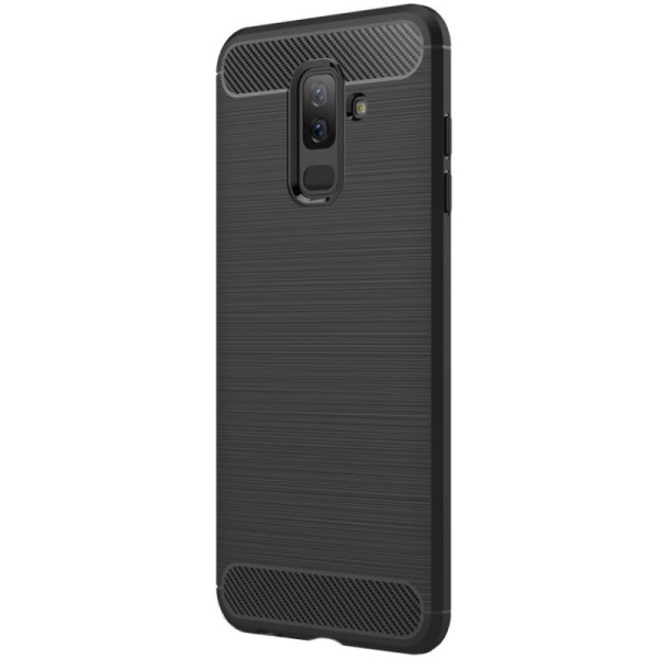 „Carbon“ kieto silikono (TPU) dėklas - juodas (Galaxy A6+ 2018)