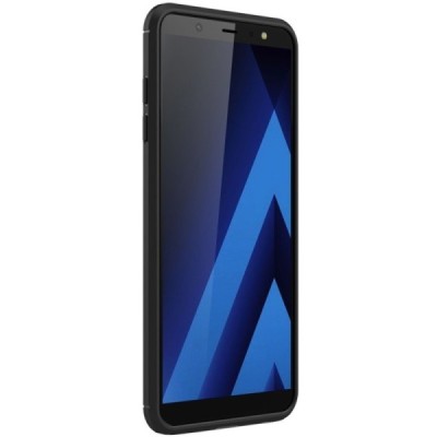 Samsung Galaxy A6+ 2018 (A605F) „Carbon“ kieto silikono TPU juodas dėklas - nugarėlė / Priedai.lt
