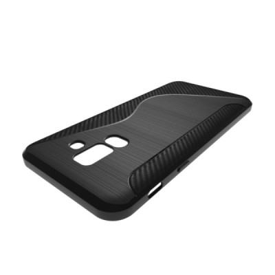 Samsung Galaxy A6+ 2018 (A605F) S-Line cieta silikona (TPU) apvalks - melns / vacins.lv