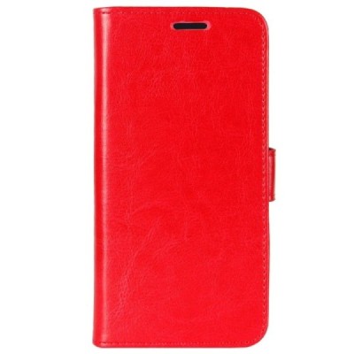 Samsung Galaxy J6 2018 (J600) atvēramais ādas sarkans maciņš (maks) / Vacins.lv