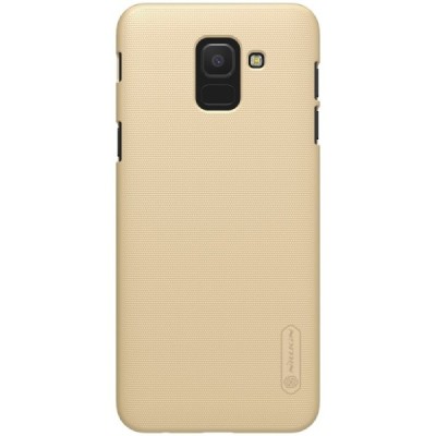 Samsung Galaxy J6 2018 (J600) Nillkin Frosted Shield auksinis plastikinis dėklas + apsauginė ekrano plėvelė / Priedai.lt