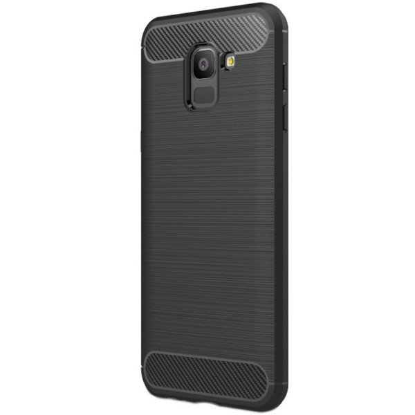 „Carbon“ cieta silikona (TPU) apvalks - melns (Galaxy J6 2018)