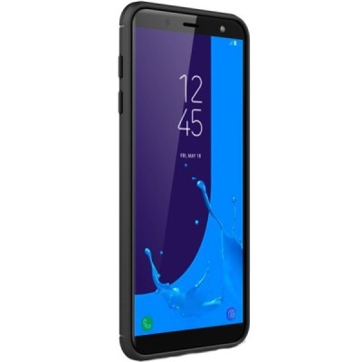 Samsung Galaxy J6 2018 (J600) „Carbon“ cieta silikona (TPU) melns apvalks / vacins.lv