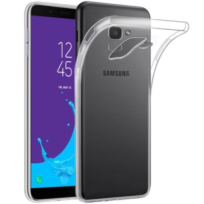 Samsung Galaxy J6 2018 (J600) dzidrs (caurspīdīgs) cieta silikona TPU pasaulē planākais apvalks / Vacins.lv
