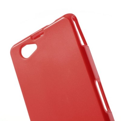 Sony Xperia Z1 compact sarkans cieta silikona futrālis / Vacins.lv