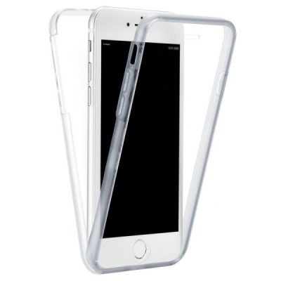 Apple iPhone 7 Plus (iPhone 8 Plus) skaidrus (permatomas) dvigubas kieto silikono TPU ploniausias pasaulyje dėklas / Priedai.lt