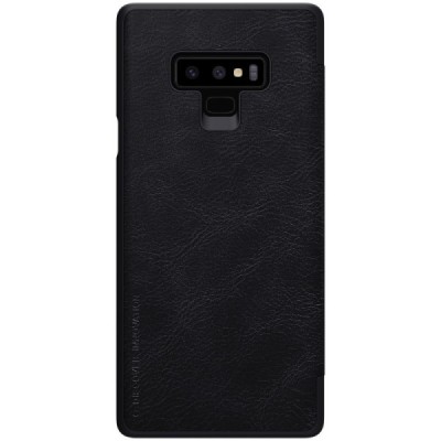Prabangus „Nillkin“ Qin serijos juodas odinis atverčiamas Samsung Galaxy Note 9 (N960F) dėklas / Priedai.lt