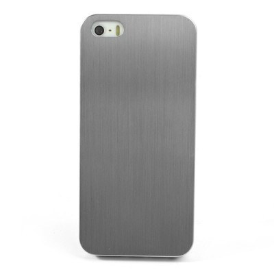 Sidabrinis šlifuoto metalo Apple iPhone SE (5, 5s) dėklas / Priedai.lt
