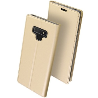 Samsung Galaxy Note 9 (N960F) „Dux Ducis“ Skin sērijas zelta ādas atvērams maciņš / Vacins.lv