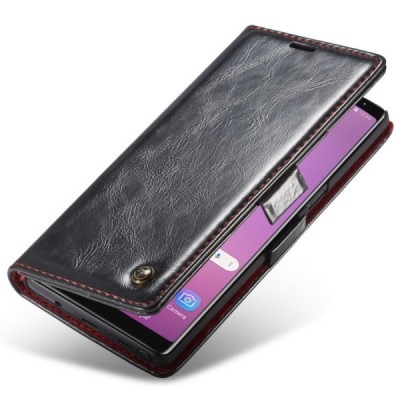 Samsung Galaxy Note 9 (N960F) „CaseMe“ solidus atverčiamas juodas odinis dėklas - knygutė / Priedai.lt