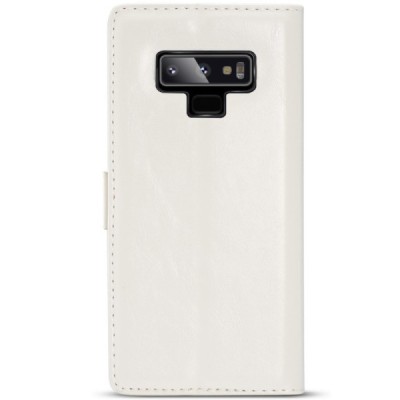 Samsung Galaxy Note 9 (N960F) solīds atvēramais ādas balts maciņš - maks / Vacins.lv