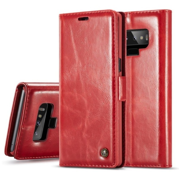 „CaseMe“ solīds atvēramais ādas maciņš - sarkans (Galaxy Note 9)