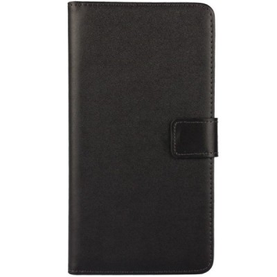Microsoft Lumia 640 XL atvēramais ādas melns Casual maciņš (maks) / Vacins.lv
