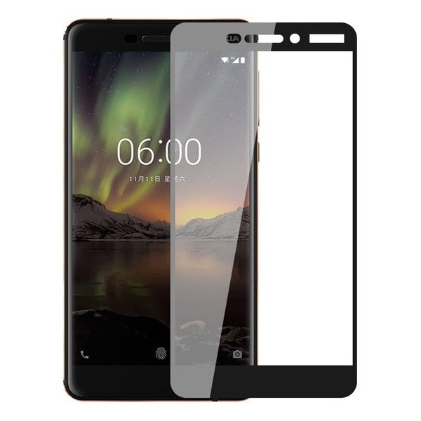 „Imak“ Tempered Glass pilnai dengiantis apsauginis ekrano stiklas 0.2 mm - juodas (Nokia 6 2018)