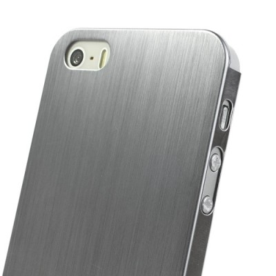 Sidabrinis šlifuoto metalo Apple iPhone SE (5, 5s) dėklas / Priedai.lt