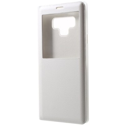 Samsung Galaxy Note 9 (N960F) atvēramais maciņš ar lodziņu - balts / Vacins.lv