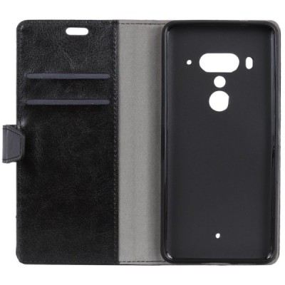 HTC U12 Plus atvēramais ādas melns maciņš (maks) / Vacins.lv