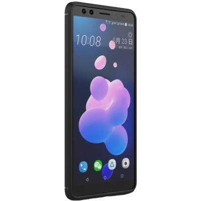 HTC U12 Plus „Carbon“ cieta silikona (TPU) melns apvalks / vacins.lv