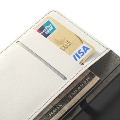 Sony Xperia Z1 compact atvēramais balts ādas futrālis - maciņš / Vacins.lv