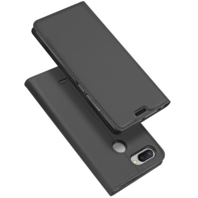 Xiaomi Redmi 6 „Dux Ducis“ Skin sērijas melns ādas atvērams maciņš / Vacins.lv