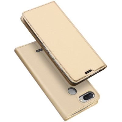 Xiaomi Redmi 6 „Dux Ducis“ Skin sērijas zelta ādas atvērams maciņš / Vacins.lv