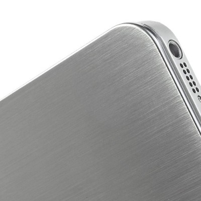 Sidabrinis šlifuoto metalo Apple iPhone SE (5, 5s) dėklas / Priedai.lt