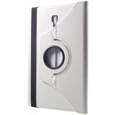 Samsung Galaxy Tab A 10.5 2018 (T590, T595) atvēramais balts ādas maciņš, grozās 360° grādu apjomā / Vacins.lv