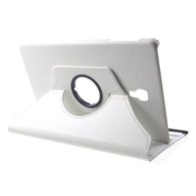 Samsung Galaxy Tab A 10.5 2018 (T590, T595) atvēramais balts ādas maciņš, grozās 360° grādu apjomā / Vacins.lv