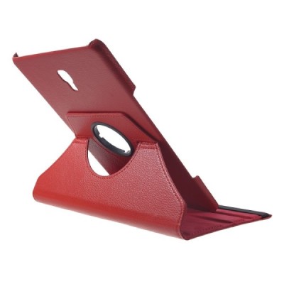 Samsung Galaxy Tab A 10.5 2018 (T590, T595) atvēramais sarkans ādas maciņš, grozās 360° grādu apjomā / Vacins.lv