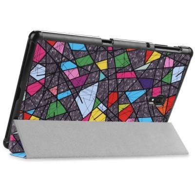 Samsung Galaxy Tab A 10.5 2018 (T590, T595) Mozaika atvēramais krāsains, balts maciņš / Vacins.lv