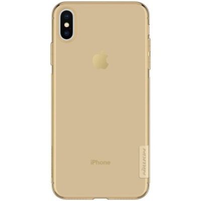 Apple iPhone Xs Max Nillkin Nature plonas rudas (permatomas) silikoninis TPU bespalvis dėklas / Priedai.lt