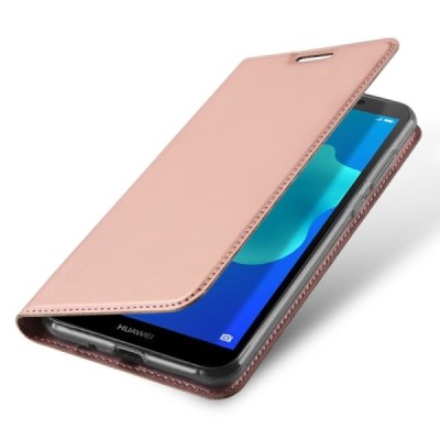 Huawei Y5 2018 (Honor 7S) „Dux Ducis“ Skin sērijas rozs ādas atvērams maciņš / Vacins.lv