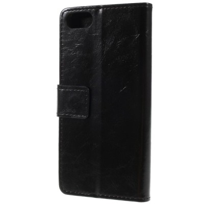 Huawei Y5 2018 (Honor 7S) atvēramais ādas melns maciņš, grāmata (maks) / Vacins.lv