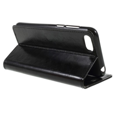 Huawei Y5 2018 (Honor 7S) atvēramais ādas melns maciņš, grāmata (maks) / Vacins.lv