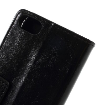 Huawei Y5 2018 (Honor 7S) atvēramais ādas melns maciņš, grāmata (maks) / Vacins.lv