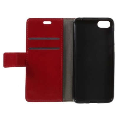 Huawei Y5 2018 (Honor 7S) atvēramais ādas sarkans maciņš, grāmata (maks) / Vacins.lv
