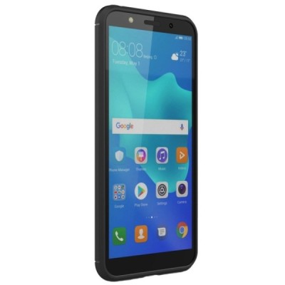 Huawei Y5 2018 (Honor 7S) „Carbon“ cieta silikona (TPU) melns apvalks / vacins.lv