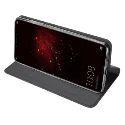 „Dux Ducis“ Skin serijos Huawei Honor Play juodas odinis atverčiamas dėklas / Priedai.lt