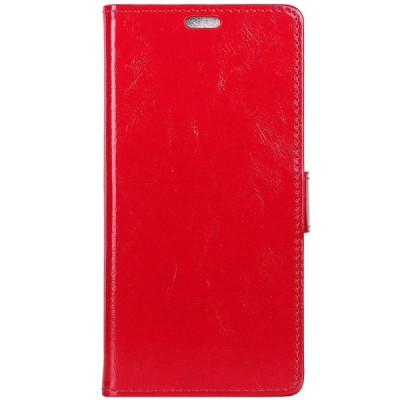 Huawei Honor Play atverčiamas raudonas odinis dėklas, knygutė - piniginė / Priedai.lt