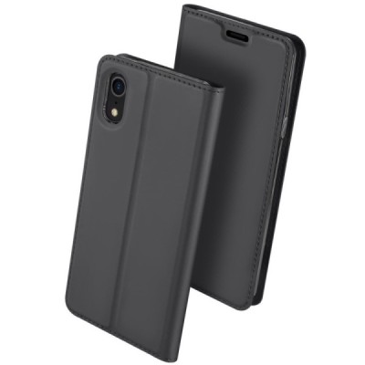 „Dux Ducis“ Skin serijos Apple iPhone Xr pilkas odinis atverčiamas dėklas | Priedai.lt
